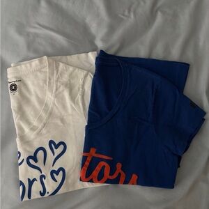 Blue and White Graphic T-Shirts